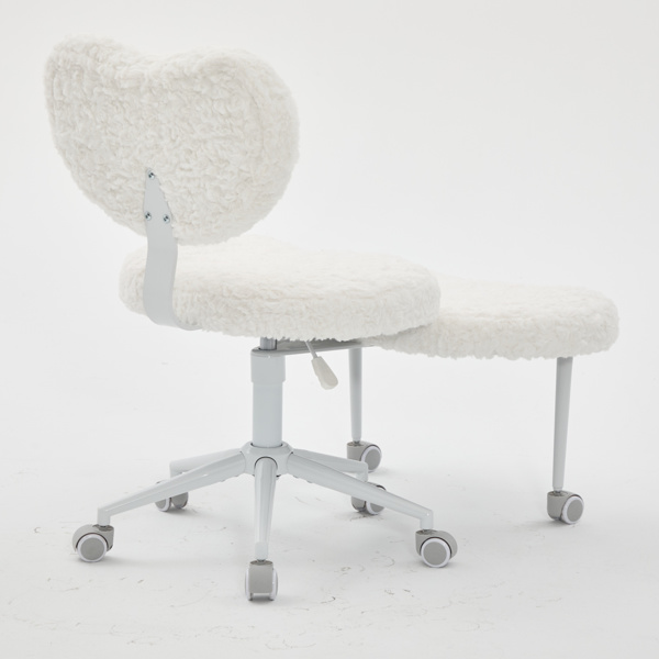 人造兔毛冥想椅加强版，带轮盘腿椅，ADHD椅，交叉式办公椅，带腰部支撑和可调节凳子，灵活设计，适合坐立不安的人，米色-23