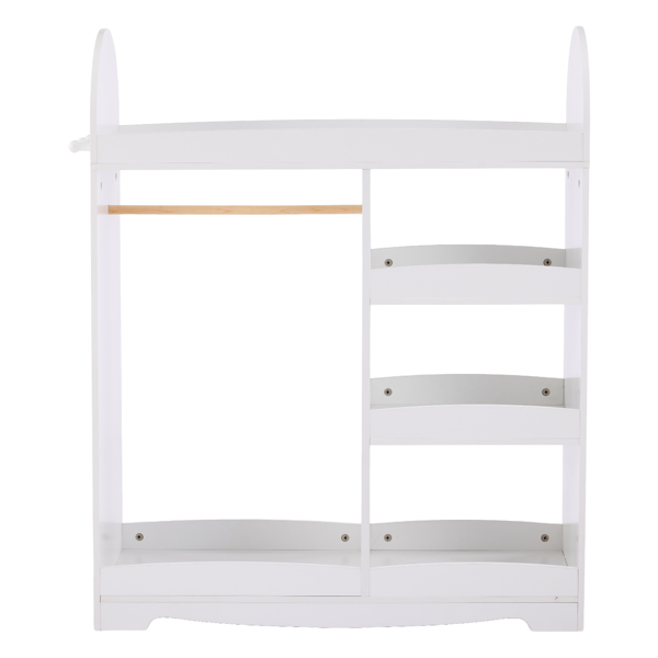 白色 密度板+刨花板 喷漆+贴面 3层架1挂衣杆 儿童衣柜 德国-6