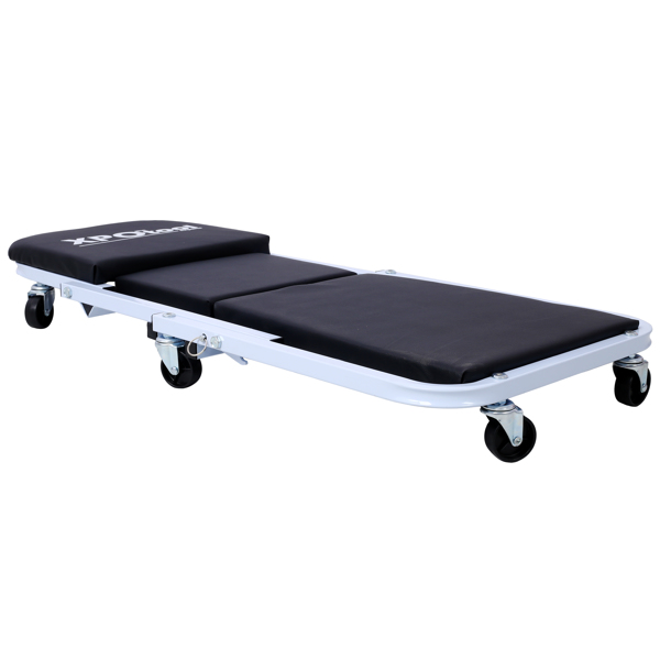 机械维修工作台，车库礼物，36英寸Z型工作台座椅，二合一机械维修礼物，承重300磅，低矮型工作台，带6个轮子，适合车库/车间，父亲节工具礼物，黑色-9