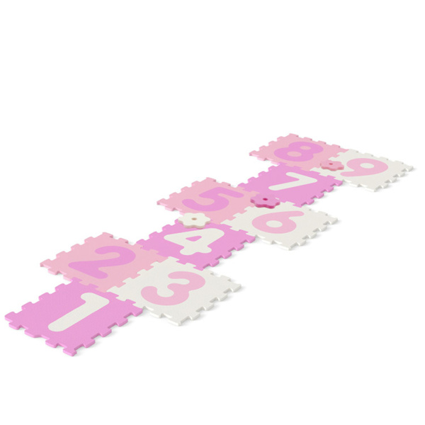 彩色儿童婴儿床泡沫垫，带9块联锁瓷砖和3个标记盘，适合10个月大的幼儿防滑游戏垫+-2