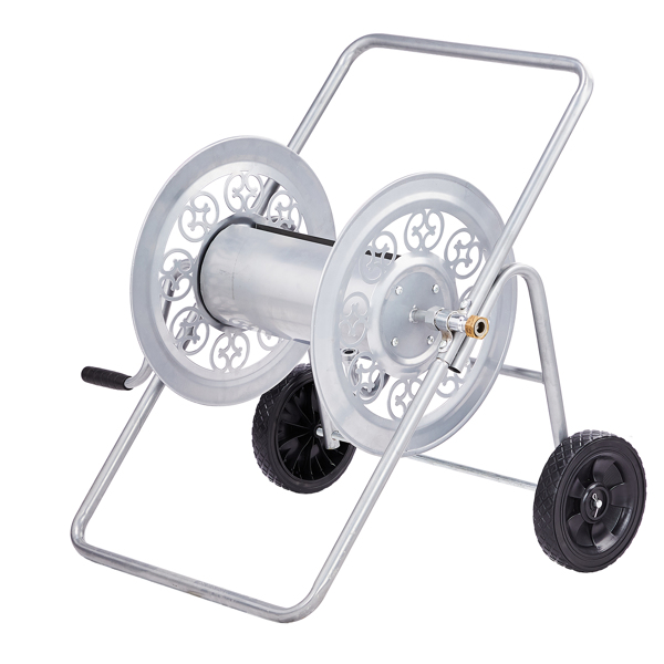 175FT水管车 76*58*70.5CM  银色 PVC实心轮 复古花纹 水管车-2