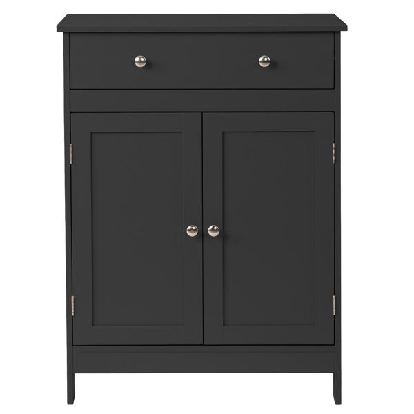 黑色 刨花板三胺贴面 60*30*80cm 双门 单抽 浴室立柜-13