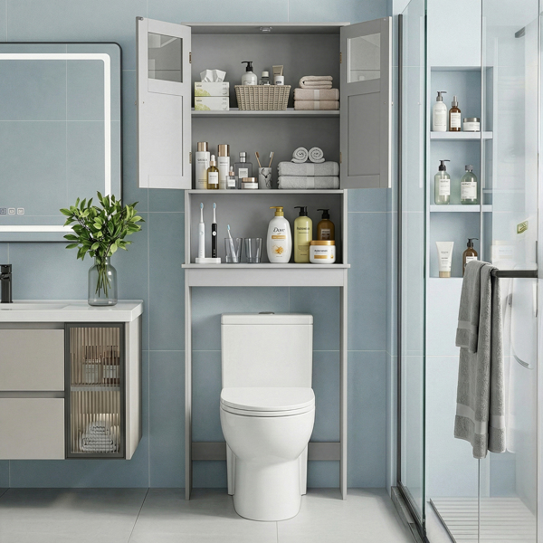 灰色 密度板喷漆 60*22*170cm 双门 马桶柜-11