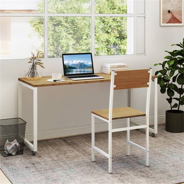 4把工业餐椅，330LBS容量金属框架厨房边椅，天然  -7