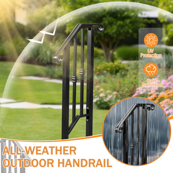 【替换74115089】哑光黑色   1阶 单排单宝塔装饰 庭院楼梯扶手-10