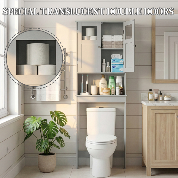 灰色 密度板喷漆 60*22*170cm 双门 马桶柜-17