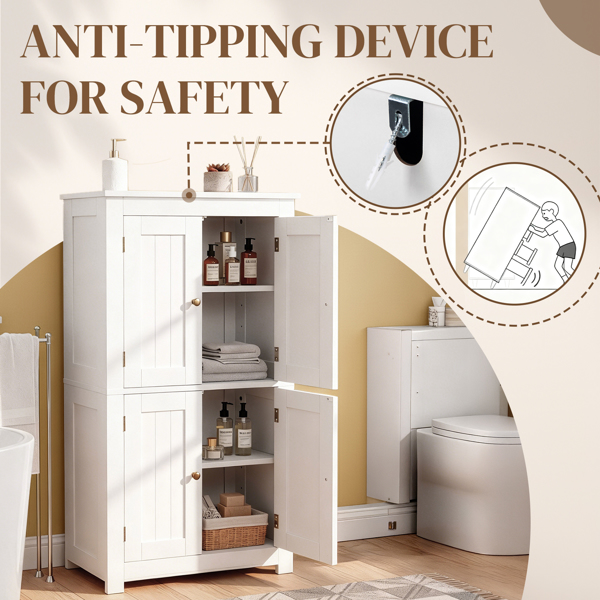 白色  密度板喷漆 竖纹 60*30*110cm 4门 浴室立柜-9