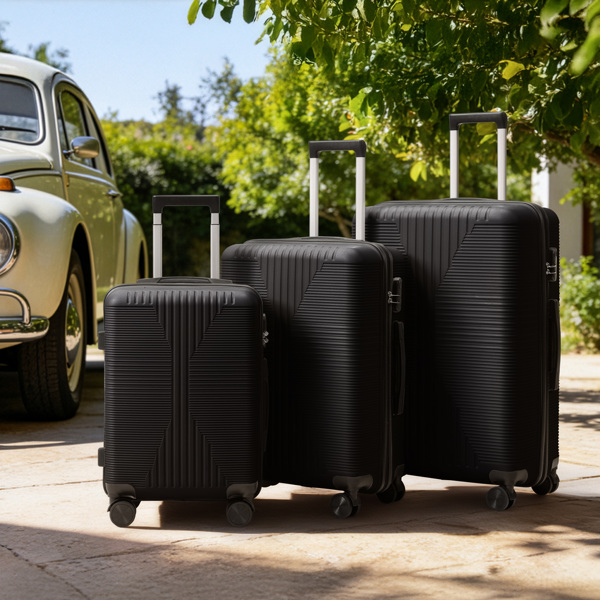非TSA海关锁三合一 PP拉杆箱 20in 24in 28in PP 黑色-2