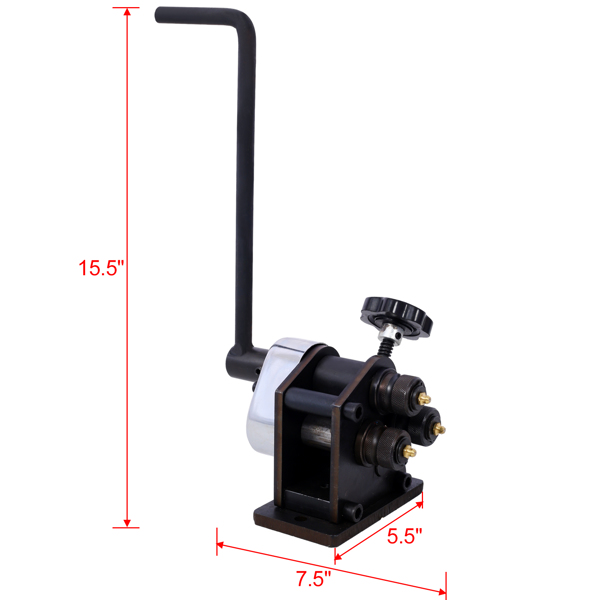 3英寸环形滚弯机，手动环形滚弯机，适用于直径达1/4英寸的圆钢和1英寸 x 3/16英寸的扁钢，淬火钢材质，便携式手摇环形滚弯机，13-1/2英寸长手柄--不支持self-pick up且不支持指定仓库发货-8