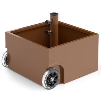 150LBS可填充雨伞底座，带轮子，2个适配器，适用于7.5-11ft露台雨伞咖啡色