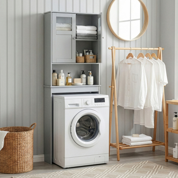 灰色 密度板喷漆 60*22*170cm 双门 马桶柜