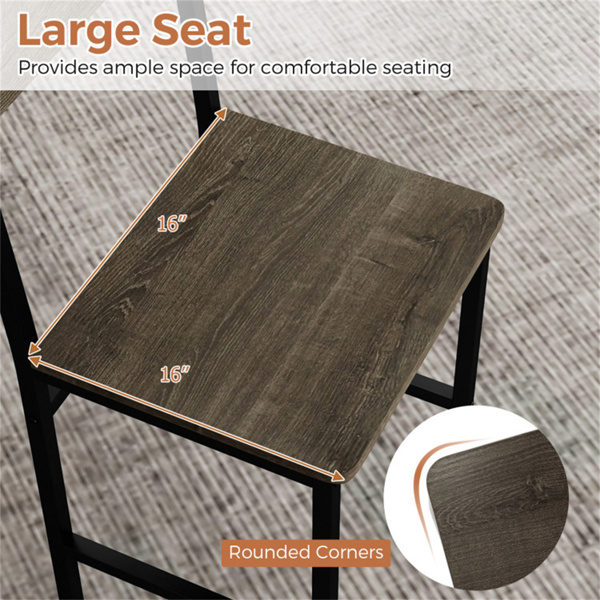 4把工业餐椅，330LBS容量金属框架厨房边椅，灰色  -5