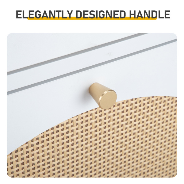 藤面1抽2翻斗 鞋柜 刨花板 54*24*110cm 白色-7