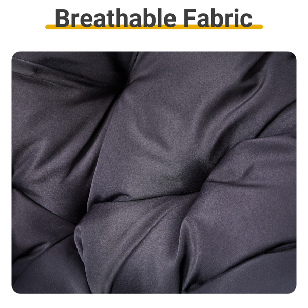 【替换89943648】38*33.5*32inch 转椅 雷达状 黑色藤条 灰色垫子  编藤蛋椅-7