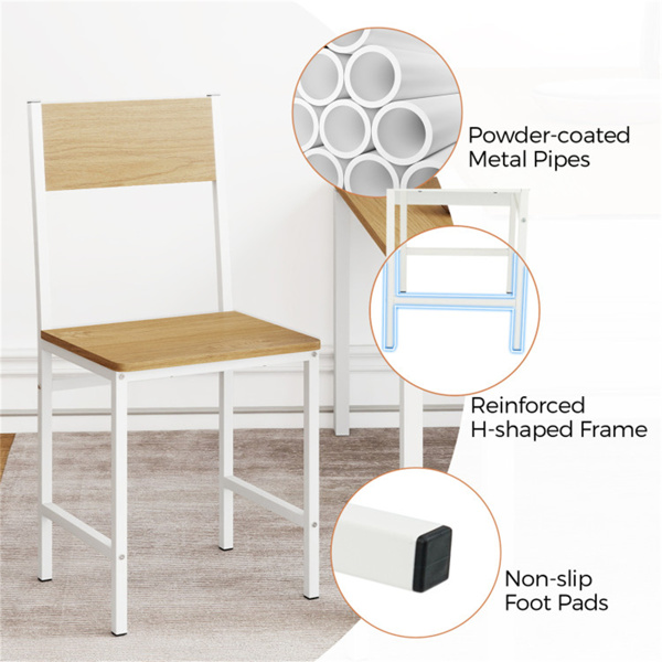 4把工业餐椅，330LBS容量金属框架厨房边椅，天然  -4