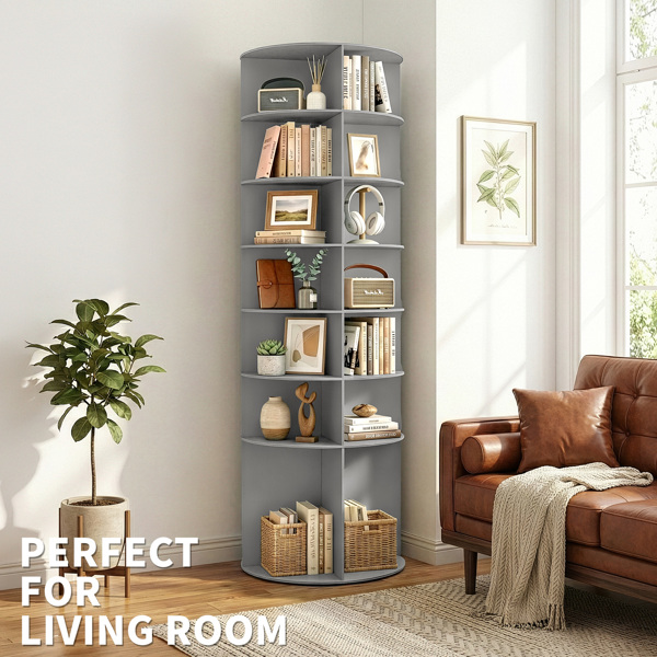 7 层 可360° 旋转 木塑板 60*60*184cm 鞋架 灰色-12