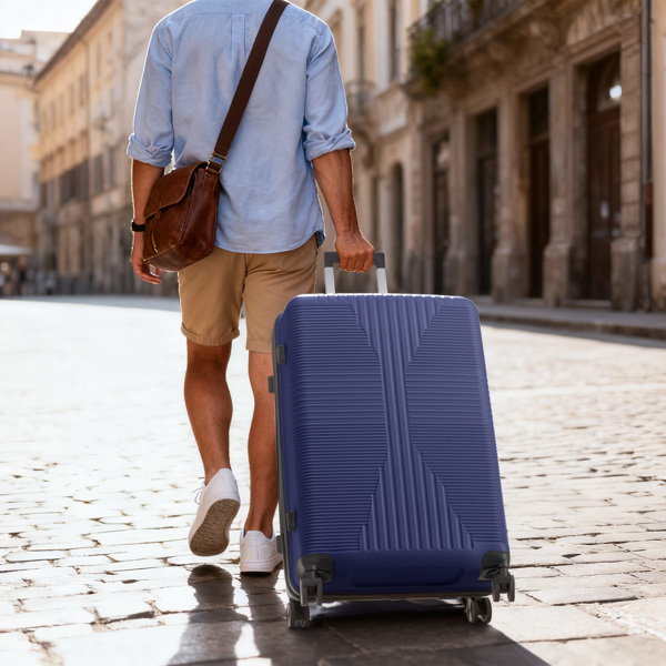 非TSA海关锁单个20寸 PP拉杆箱 20in PP 藏青色-15