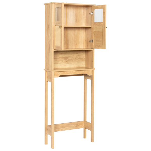 原木色   刨花板三胺贴面带藤面 60*22*170cm 双门 马桶柜-3