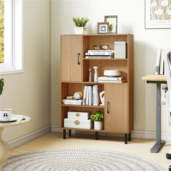 4层2门开放式货架储物柜，入口和客厅总容量为176磅​-自然色-7