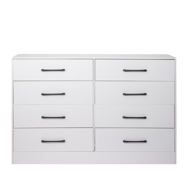 白色 刨花板+无纺布 贴三胺 134*40*86cm 双排4层8抽 抽屉柜 饰面布抽柜-3