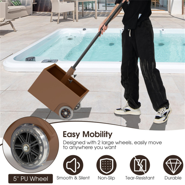 150LBS可填充雨伞底座，带轮子，2个适配器，适用于7.5-11ft露台雨伞咖啡色-8