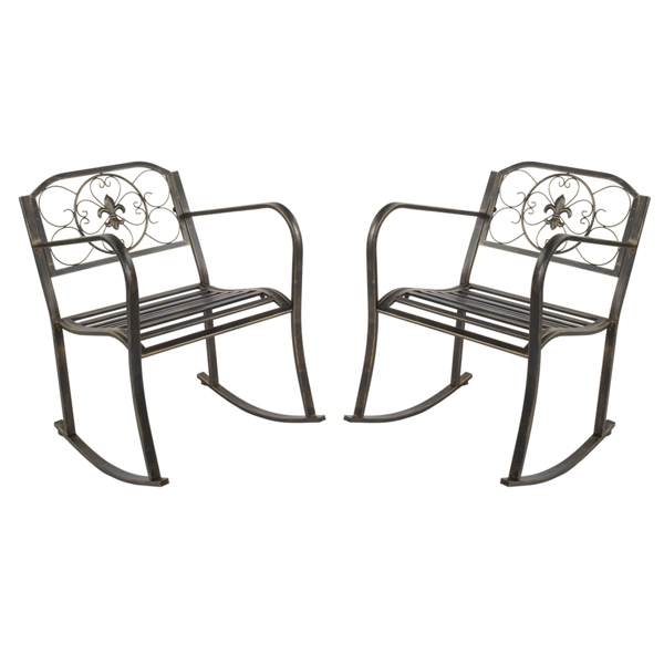 【替换66934556】22.5in 靠背箭头造型 黑色刷金 铁摇椅-26