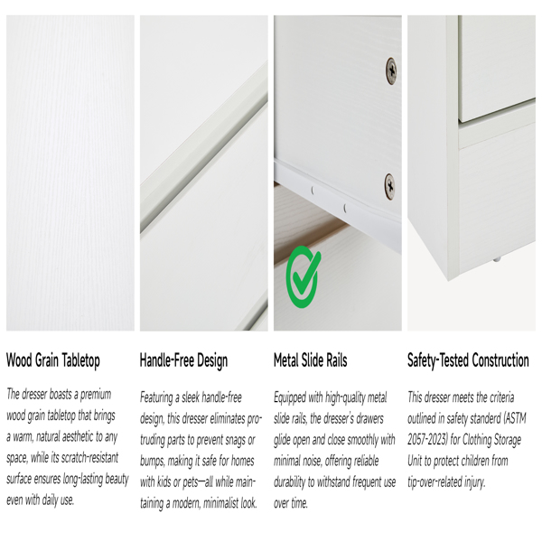 白色  P2刨花板  120*40*80cm  三层七抽 抽屉柜 现代 1pcs-14