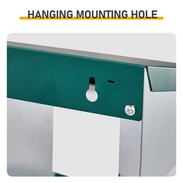 3隔间 88*52*79cm 斜顶房屋 绿色 带底脚 铁+塑料 喂食用品-7