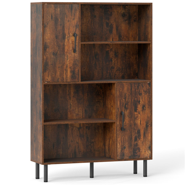 4层2门开放式货架储物柜，入口和客厅总容量为176磅​-棕色-3