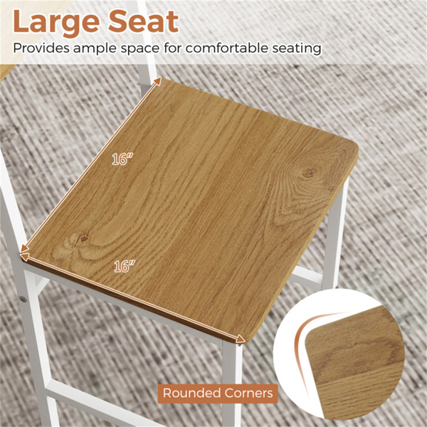 4把工业餐椅，330LBS容量金属框架厨房边椅，天然  -8