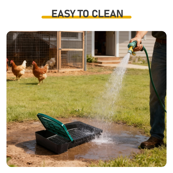 3隔间 88*52*79cm 斜顶房屋 绿色 带底脚 铁+塑料 喂食用品-5