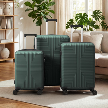 非TSA海关锁三合一 PP拉杆箱 20in 24in 28in PP 墨绿色