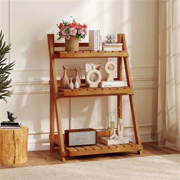 相思木三层梯子植物架，可折叠室内外展示架-7