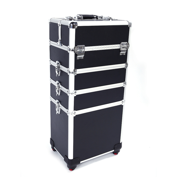 【SM】四合一铝合金拉杆化妆箱纹绣箱 黑色-19