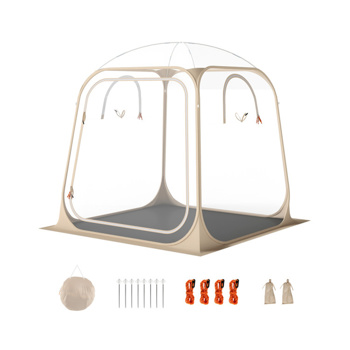 7×7FT透明弹出式运动帐篷，2-4人防水防风PVC帐篷，露营运动透明户外舱