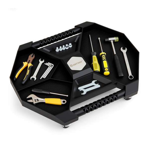 滚动工具爬行器PP PVC储物盒，带360°旋转脚轮，30LBS容量-1