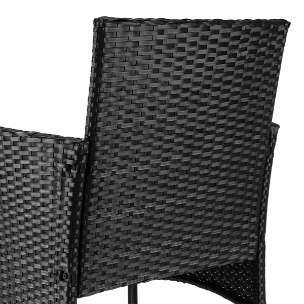 【替换47369505】2pcs单人沙发和1pc双人沙发和1pc茶几 扶手满编 黑色四线藤 座垫真空包装 编藤四件套-86