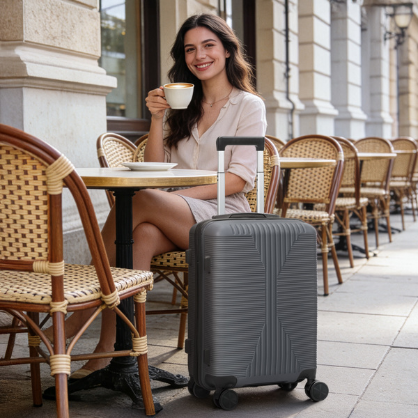 非TSA海关锁单个20寸 PP拉杆箱 20in PP 深灰色-2