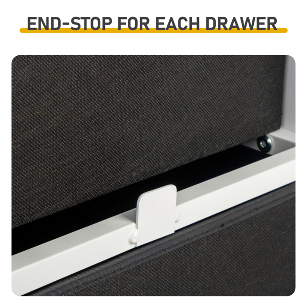 白色 抽屉柜+刨花板 贴三胺 134*40*67cm 双排3层6抽 抽屉柜 饰面布抽柜-7