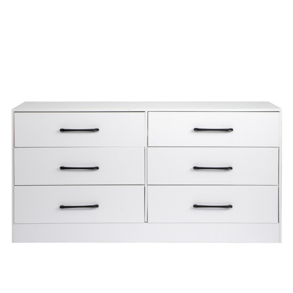 白色 抽屉柜+刨花板 贴三胺 134*40*67cm 双排3层6抽 抽屉柜 饰面布抽柜-3