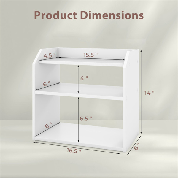 3层台式存储架，用于家庭办公室的凸起护栏防坠落桌面收纳器-4