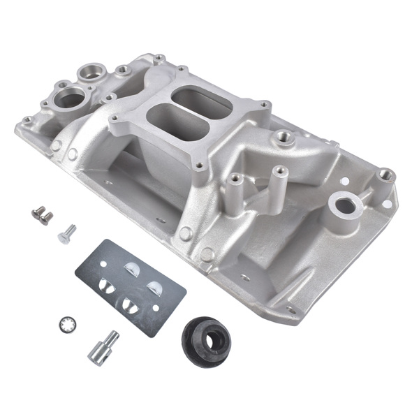 进气歧管 Aluminum Dual Plane 4 Barrel Intake Manifold Replacement for Jeep Cherokee Wagoneer CJ5 CJ6 CJ7 J10 J20 J-2500 AMC AMX V8 GAS 1970-1991-3