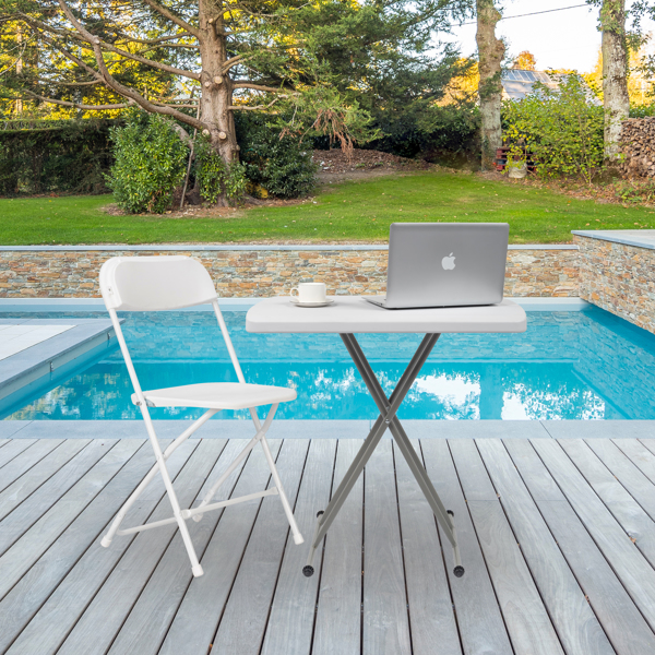 【替换59374361】30*20in 白色 可升降 庭院塑料折叠桌-31