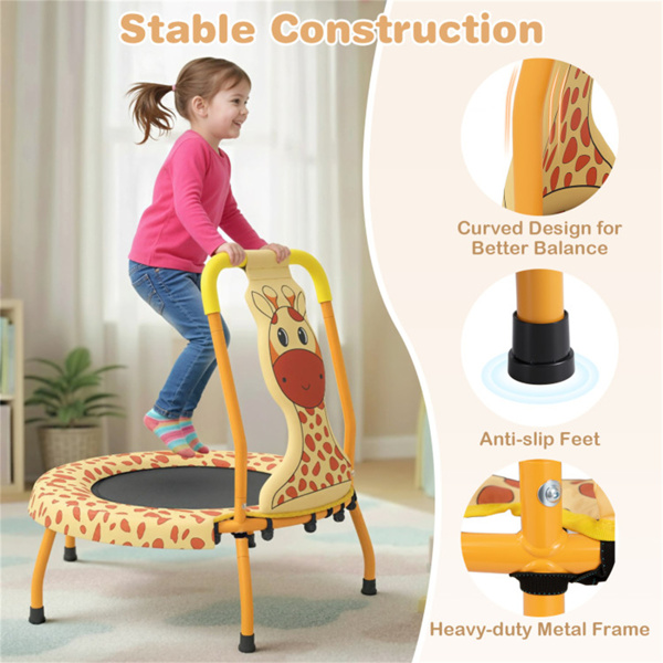 长颈鹿迷你幼儿蹦床，带泡沫垫手柄防滑脚，适合室内玩耍-3