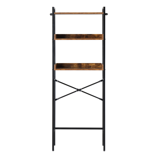 腐木色 刨花板三胺贴面 60*24*162cm 3层带侧边挡板 马桶架-2