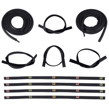 车门车窗密封防水套件 Door & Window Run Channel Weatherstrip Seals Set Replacement for 1972-79 Dodge Pickup Truck