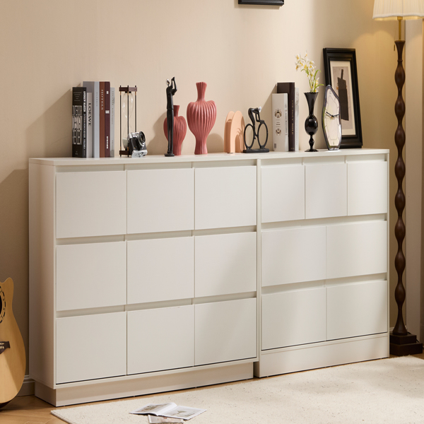 白色  P2刨花板  120*40*80cm  三层七抽 抽屉柜 现代 1pcs-4