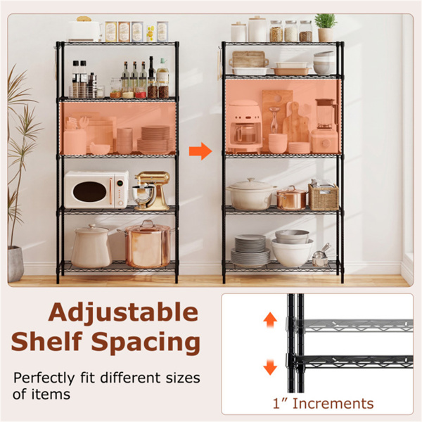 5层重型金属线架，总容量1250LBS，每架250LBS，黑色-6