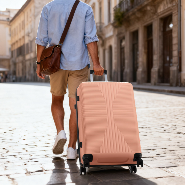 非TSA海关锁单个28寸 PP拉杆箱 28in PP 粉色-15