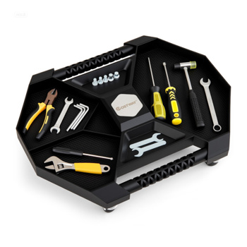 滚动工具爬行器PP PVC储物盒，带360°旋转脚轮，30LBS容量